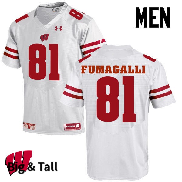 Wisconsin Badgers Men's #81 Troy Fumagalli NCAA Under Armour Authentic White Big & Tall College Stitched Football Jersey MS40V55WE